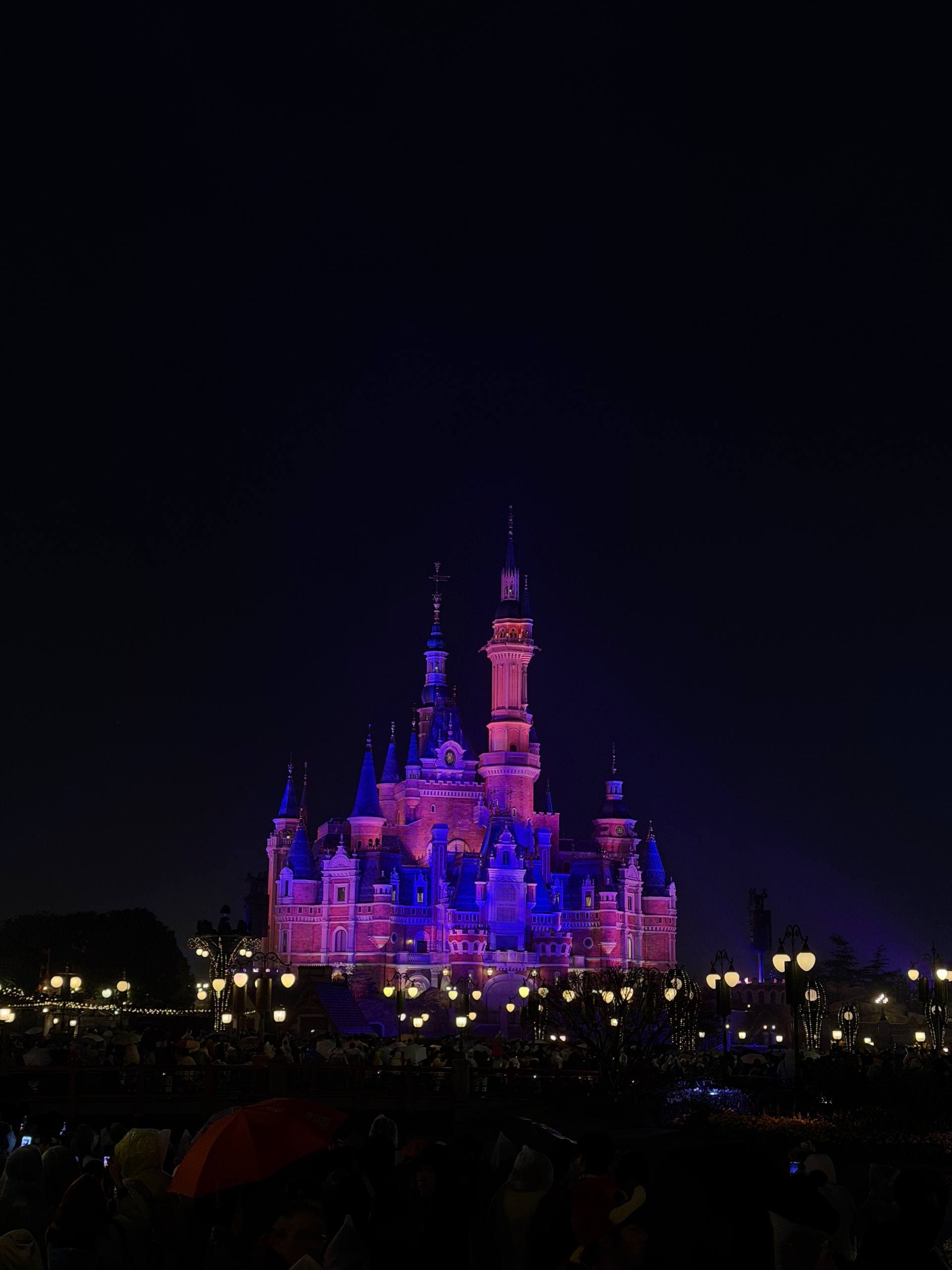 Shanghai Disney castle at night