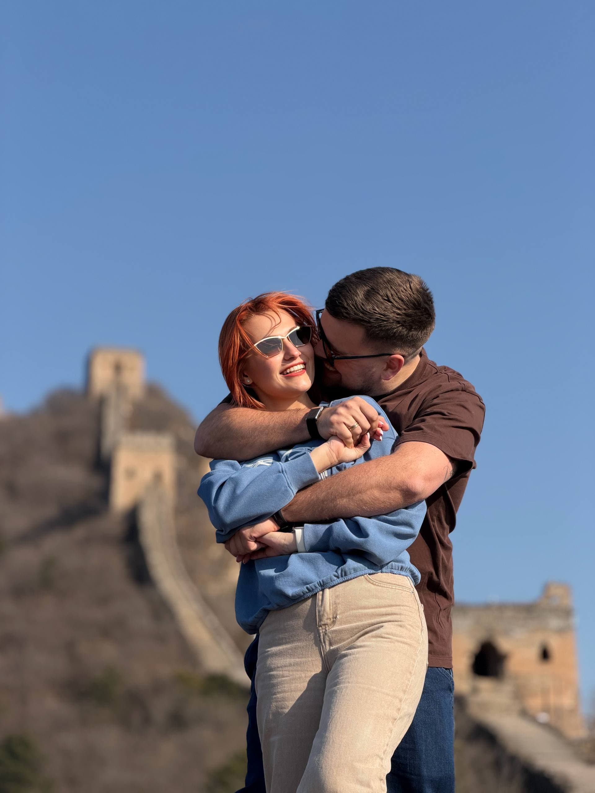 Sasha and Dasha on the Great Wall